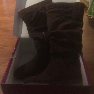 Brown knee high Suede boots